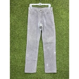Levis 519 Jeans Mens 32x32 Gray Corduroy Pants 519 Cords White Tab USA Made 80s